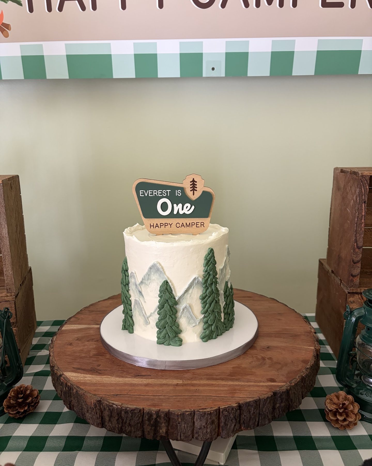 Happy Camper one-year cake