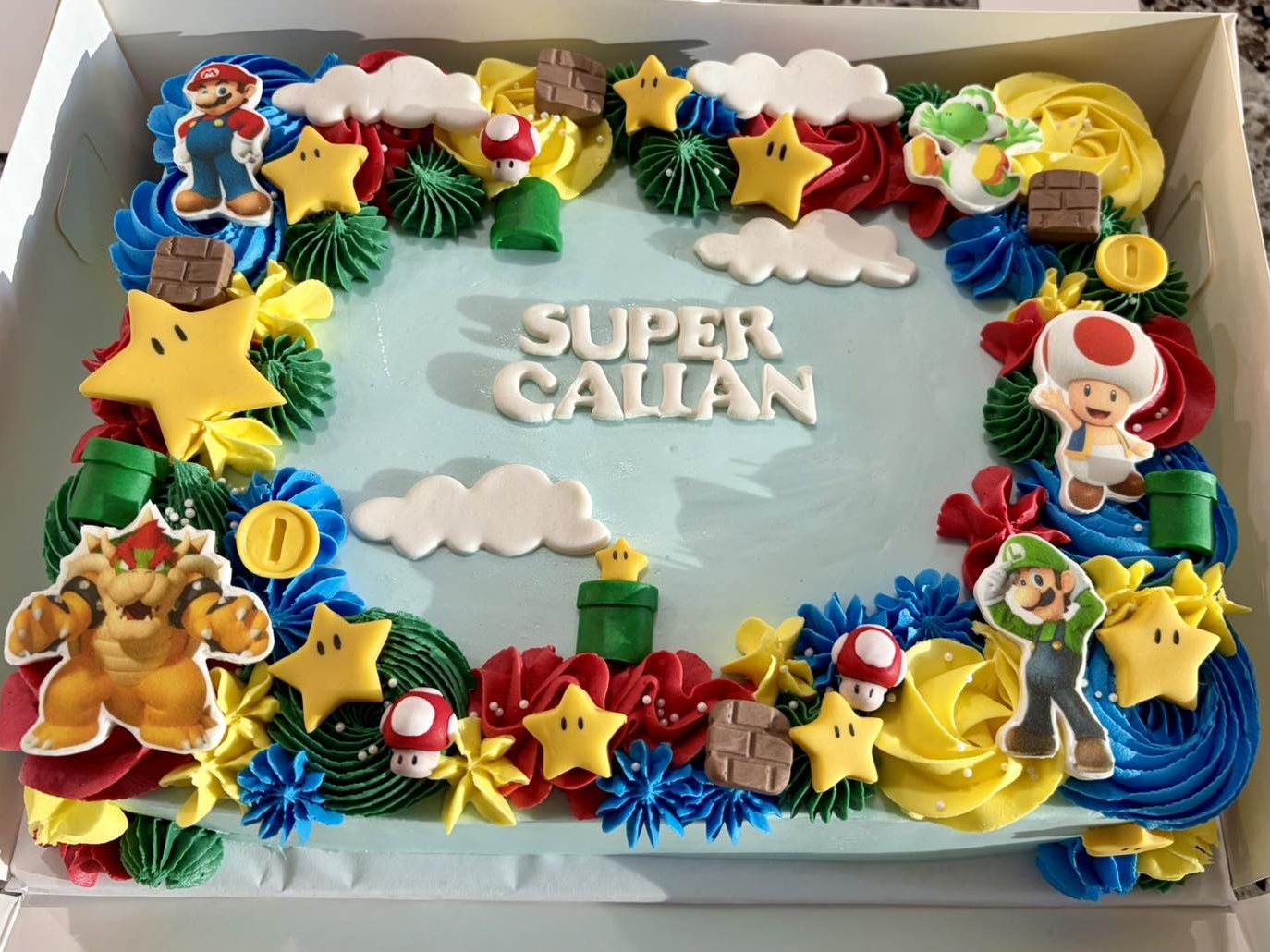 Super Mario style sheet cake